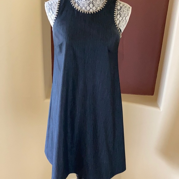 Denim like sleeveless dress - Picture 1 of 4